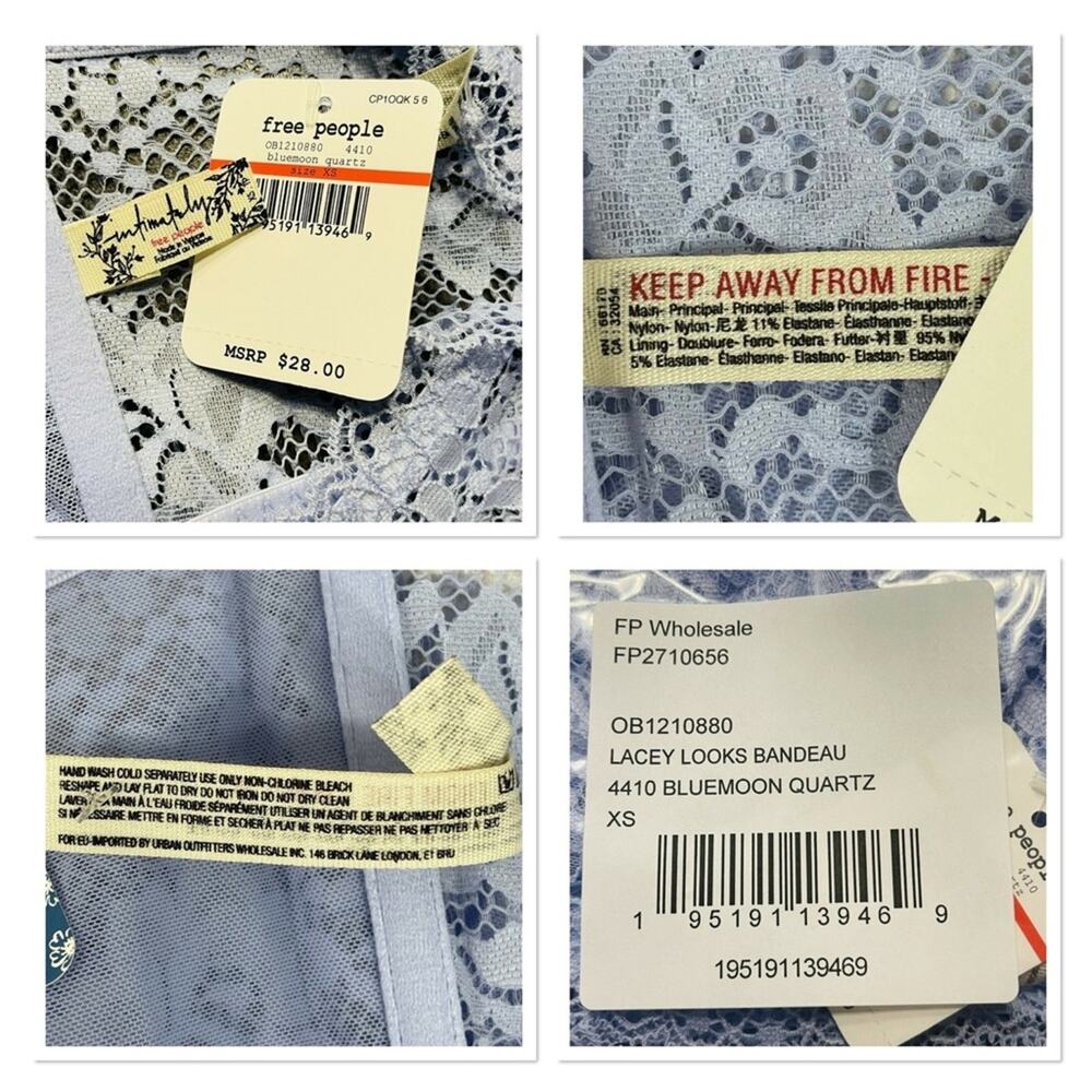 Free People Intimately XS Bandeau Lacey Looks Floral Bundle of 2 - Picture 9 of 9